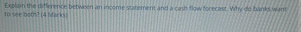 Explain the difference between an income