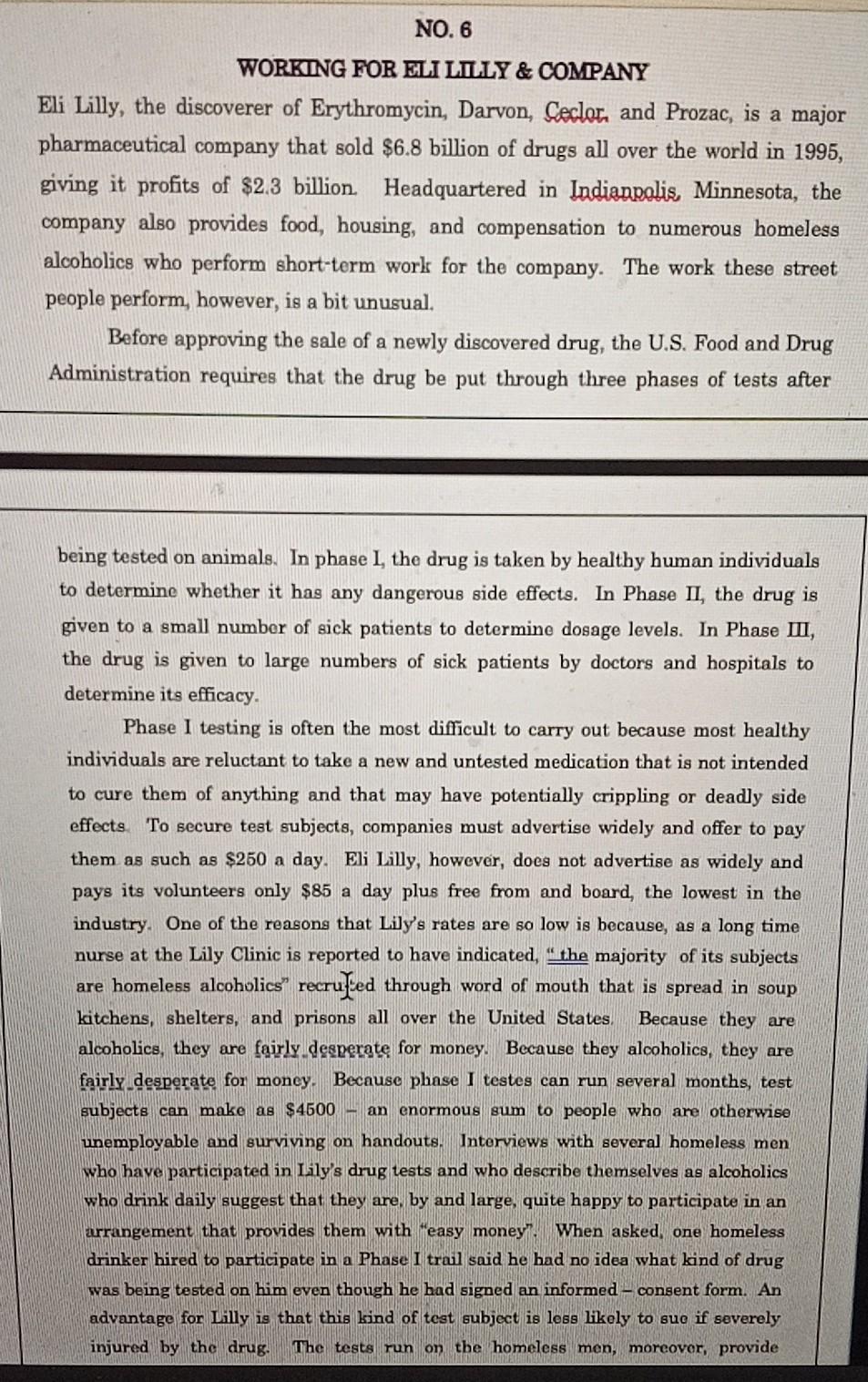 answer them carefully reading the paragraph NO.6