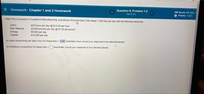 Homework: Chapter 1 and 2 Homework Question 9.