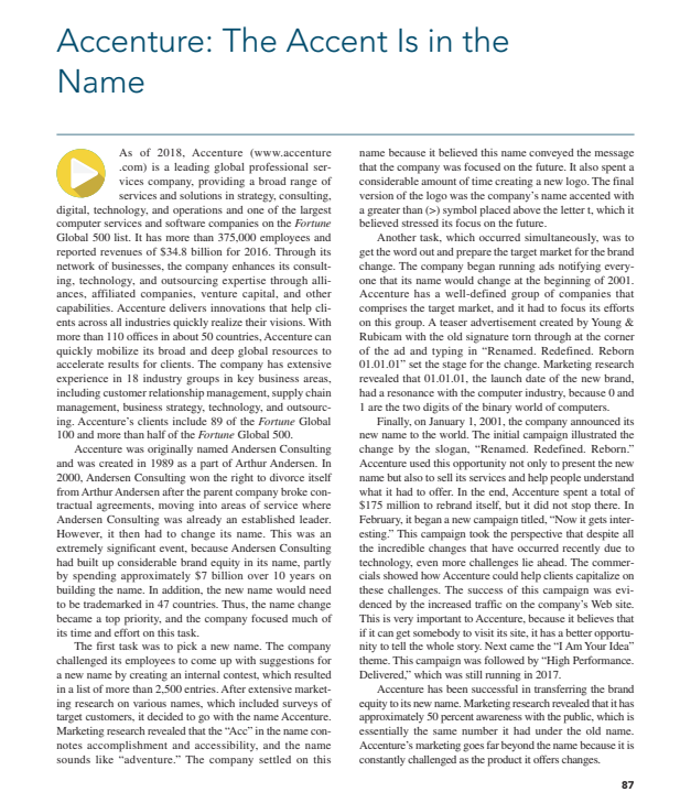 answer this for me please 3. Accenture would like