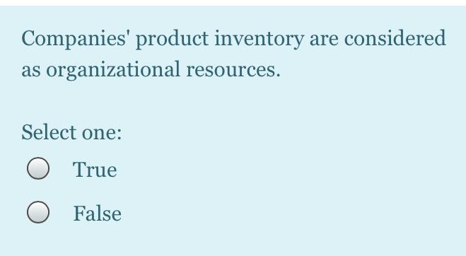 Companies' product inventory are considered