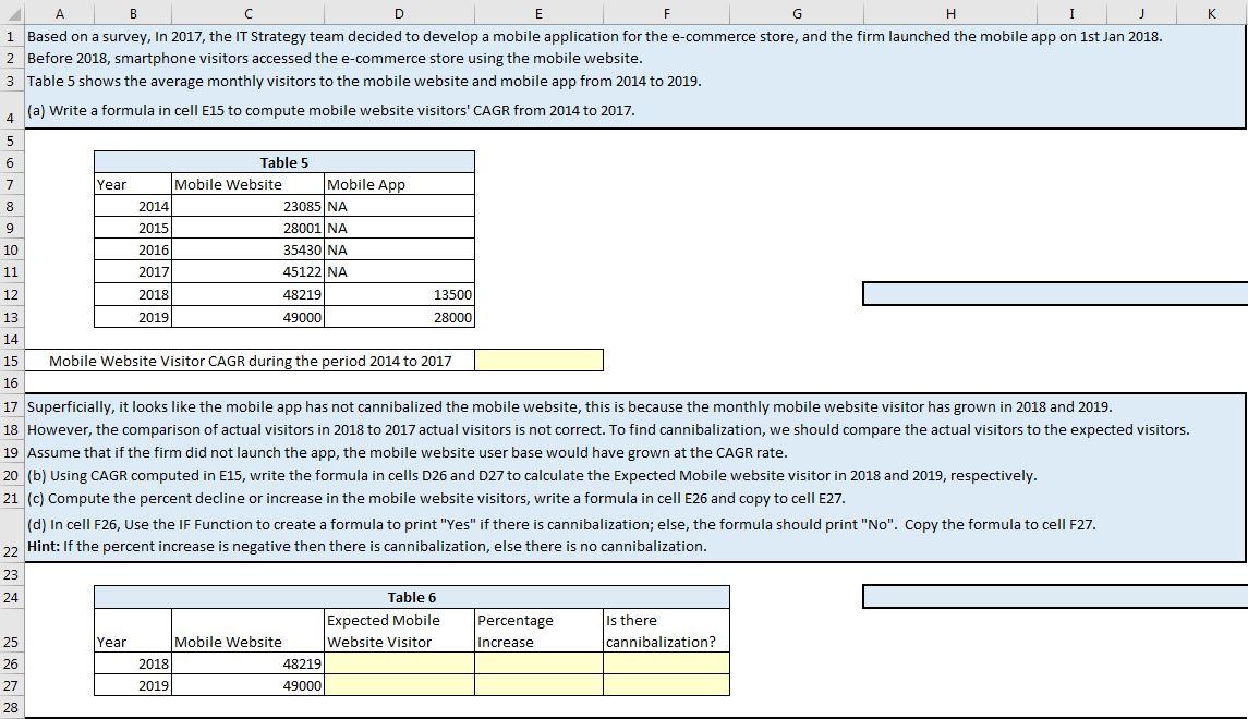 I figured out table 5 and the Mobile Website