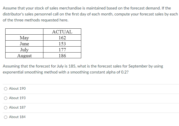 Assume that your stock of sales merchandise is