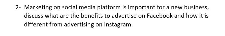 i need the answer quickly 2- Marketing on social