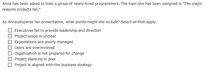 Anna has been asked to train a group of newly