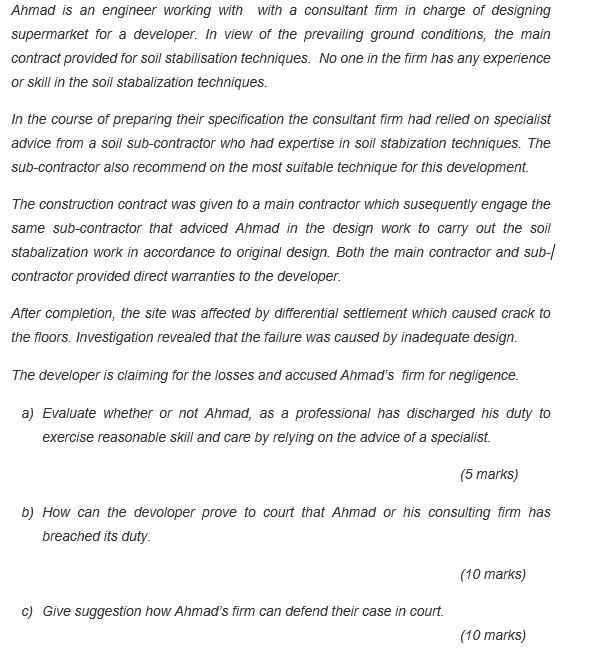 Engineering Society ( Contract law) Ahmad is an