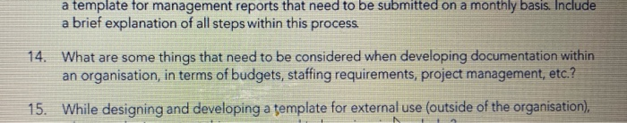 a template for management reports that need to be