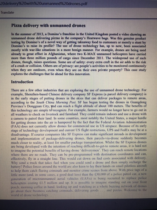 This is a case study regarding Pizza Delivery