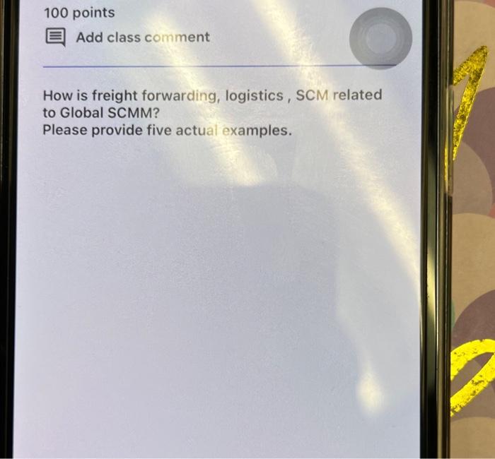 100 points Add class comment How is freight