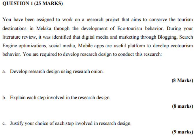 This is an Research Methodology Subject QUESTION