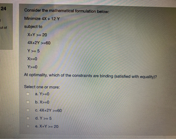 24 ut of Consider the mathematical formulation