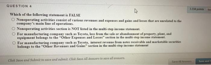 3.334 points QUESTION 4 D. Which of the following