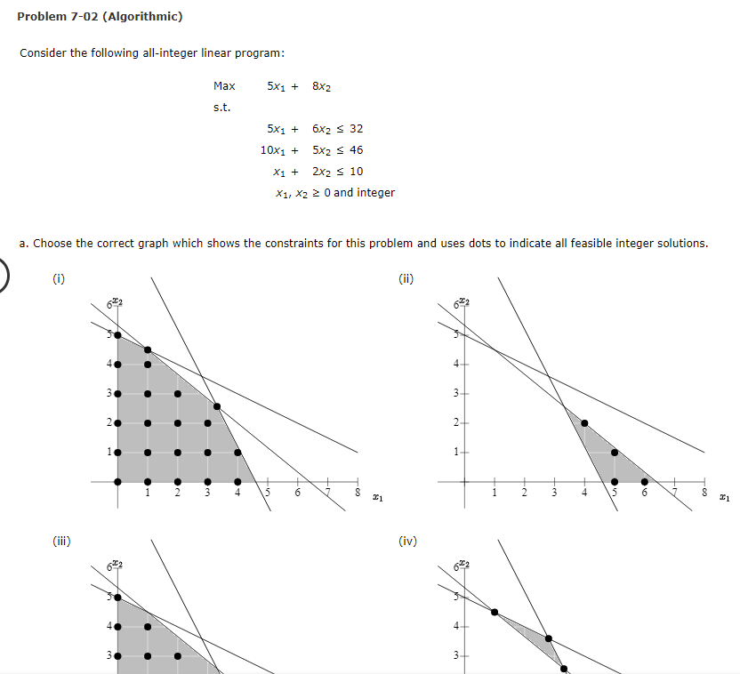 Problem 7-02 (Algorithmic) Consider the following