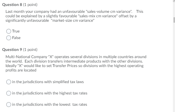 Question 6 (1 point) Which of the following is