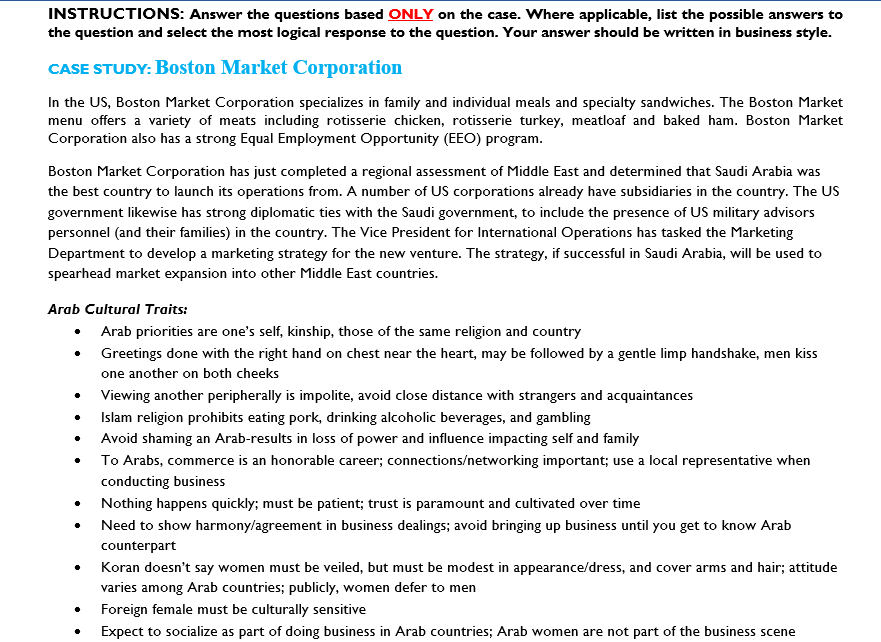 Using the Boston Market cooperation case study