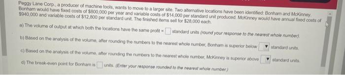 Peggy Lane Corp., a producer of machine tools,