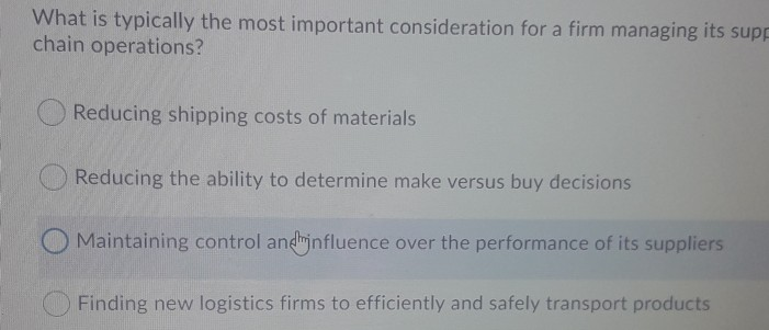 What is typically the most important