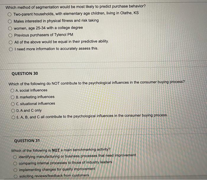 #31 also contains an "All of the above" option