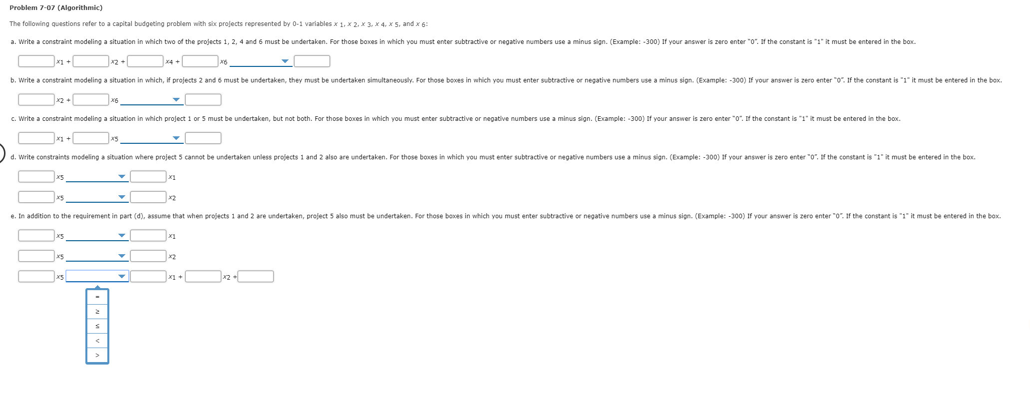 The expansion of each option is the same five