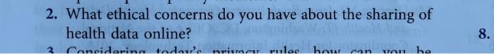 2. What ethical concerns do you have about the