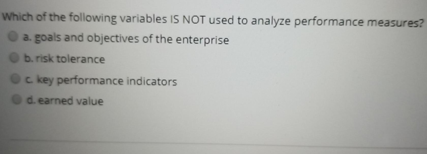 Which of the following variables IS NOT used to