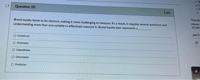ANSWER 20-30 Brand loyalty tends to be abstract,