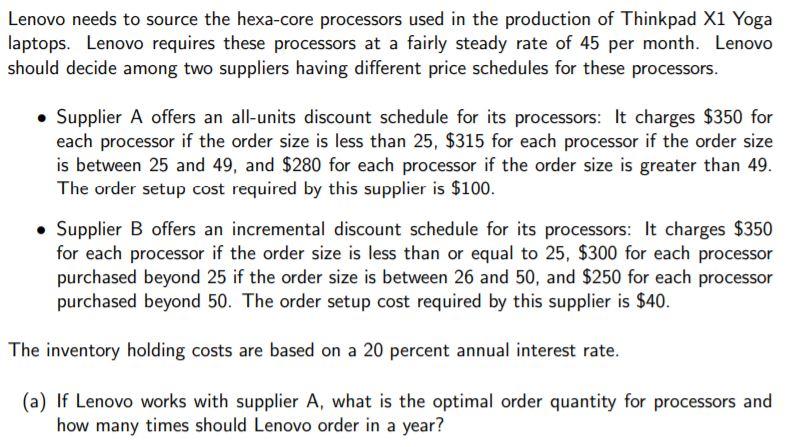 Lenovo needs to source the hexa-core processors