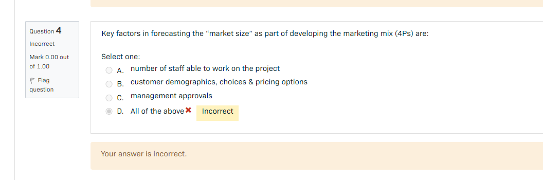Key factors in forecasting the "market size" as