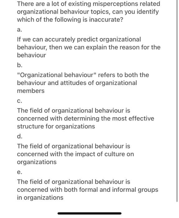 There are a lot of existing misperceptions