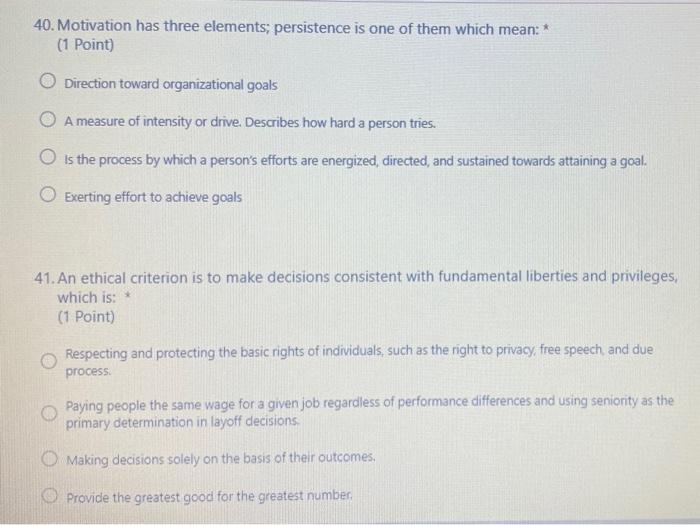 * 40. Motivation has three elements, persistence