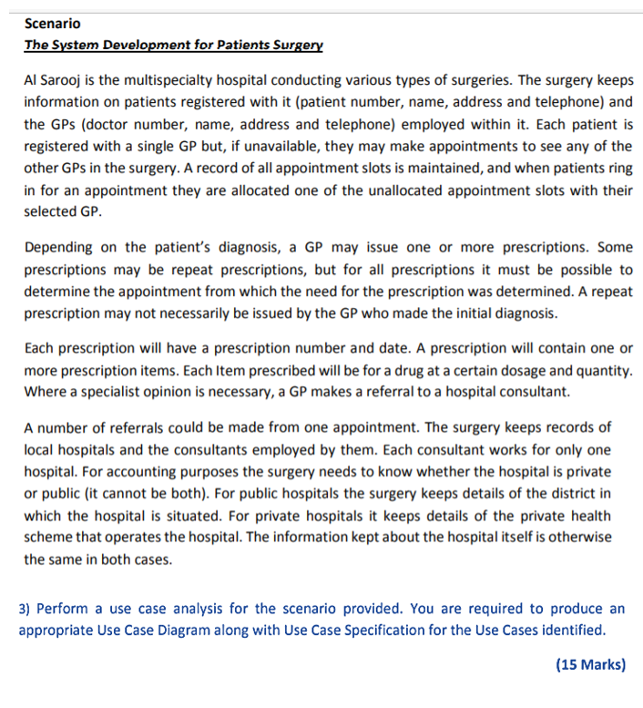 Scenario The System Development for Patients