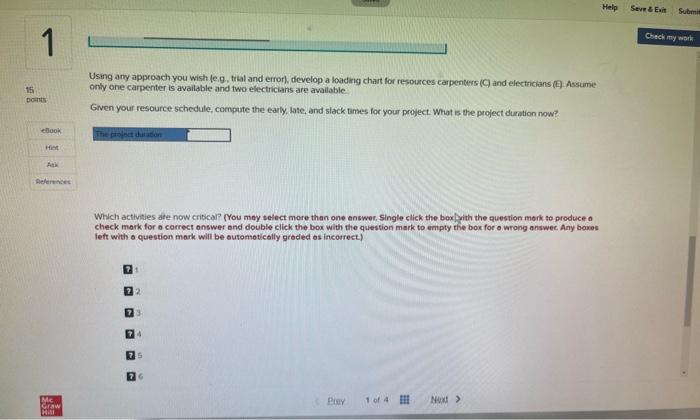 EX8-5 (Static) Given the network plan that...