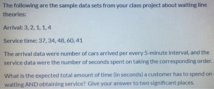 The following are the sample data sets from your