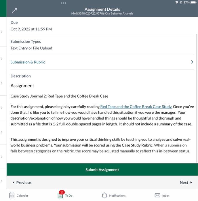Case Study Journal 2: Red Tape and the Coffee
