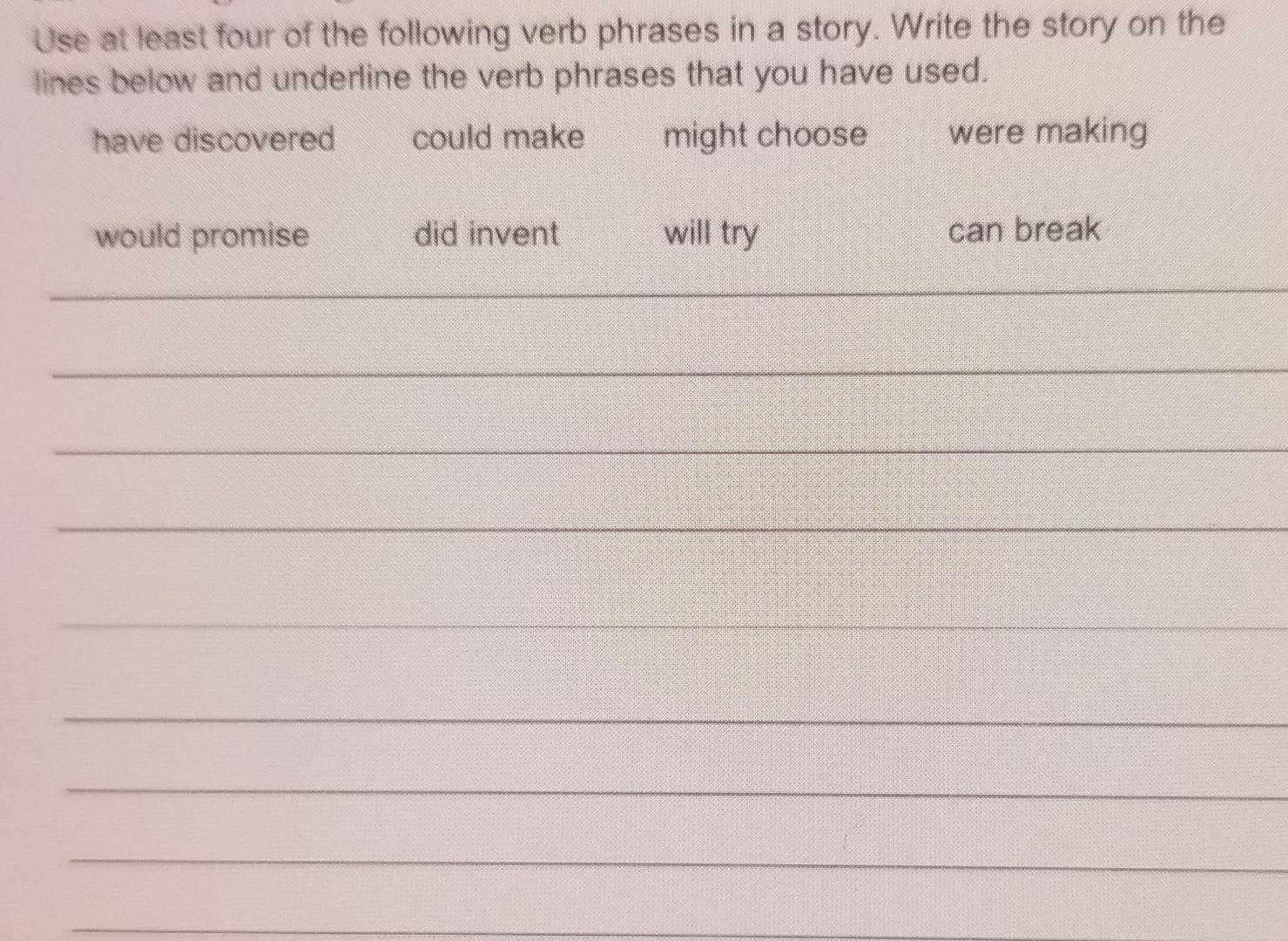 help... please Use at least four of the following