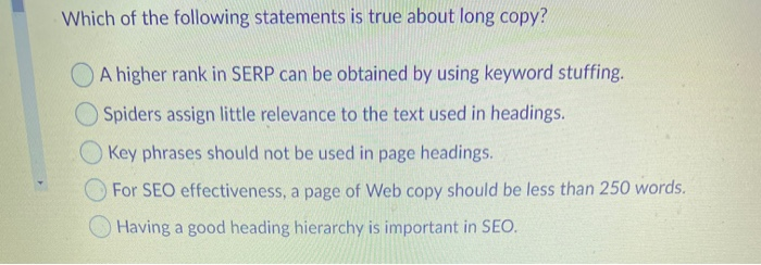 Which of the following statements is true about