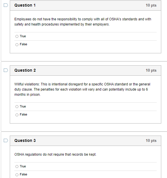 Employees do not have the responsibility to