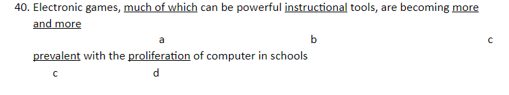Directions: each sentence has four underlined