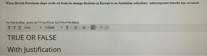 When British Petroleum ships crude oil from its