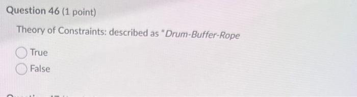 Theory of Constraints: described as