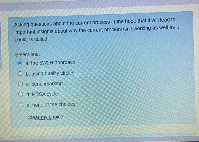 55 Asking questions about the current process in