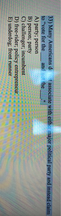 33) Many Americans do not associate with either