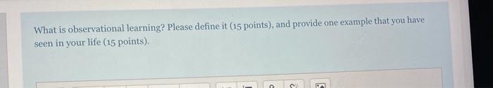 What is observational learning? Please define it