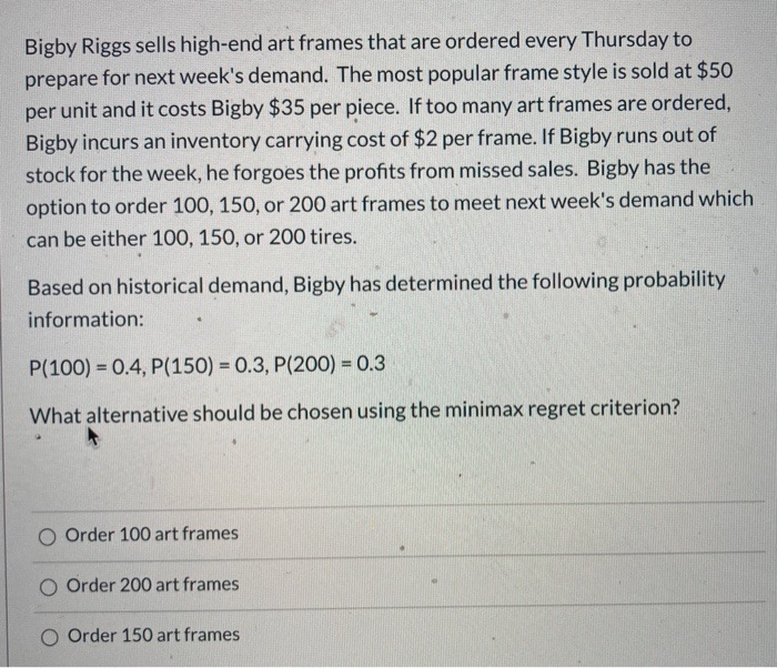 Bigby Riggs sells high-end art frames that are