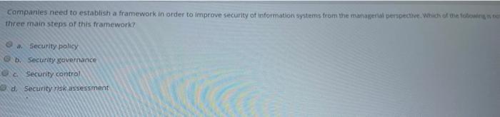 Companies need to establish a framework in order