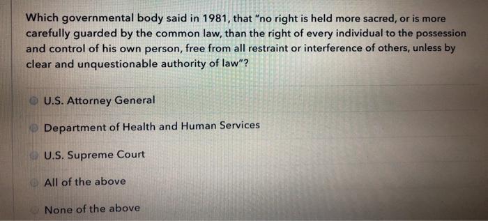 Which governmental body said in 1981, that "no