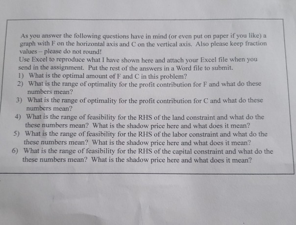 A company makes two goods, F and C and would like