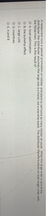 l A restaurant runs a special promotion on