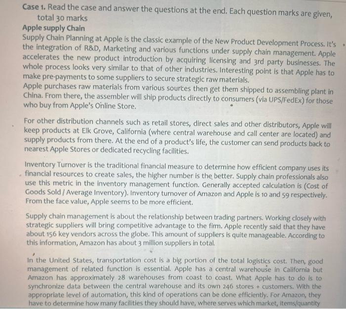 Case 1. Read the case and answer the questions at
