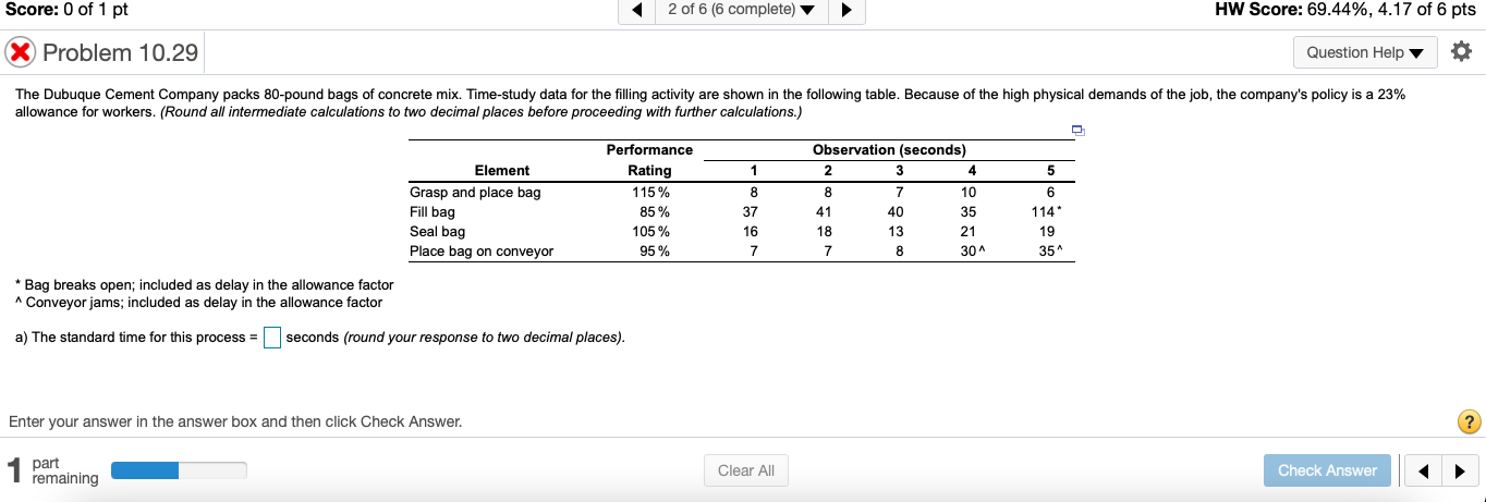 Score: 0 of 1 pt 2 of 6 (6 complete) HW Score: